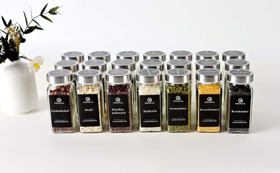 Набір для спецій на 35 відділень з нержавіючої сталі, кутовий, з поворотними кришками та великими воронками