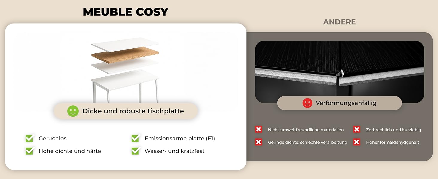 Складаний комп'ютерний стіл MEUBLE Cosy для ноутбука та ПК, компактний робочий стіл для офісу та дому, білий