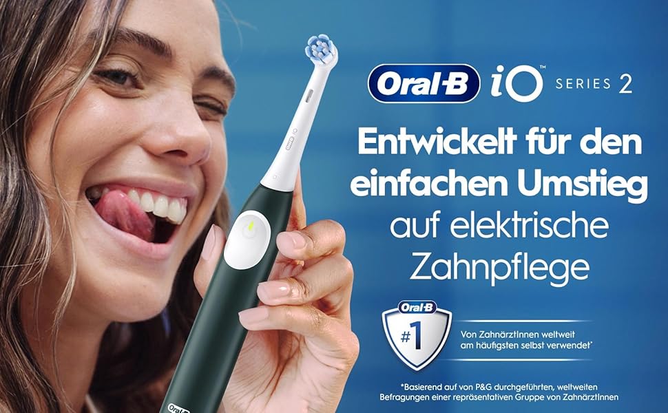Електрична зубна щітка Oral-B iO Series 2 з магнітною технологією, 3 режими чищення, колір Forest Green