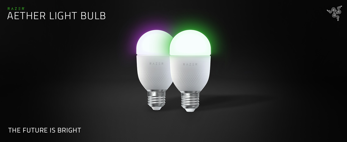 Лампа для монітора Razer Aether Smart Bulb E27 з RGB підсвічуванням для геймінгу, сенсорним керуванням та регулюванням температури кольору та яскравості