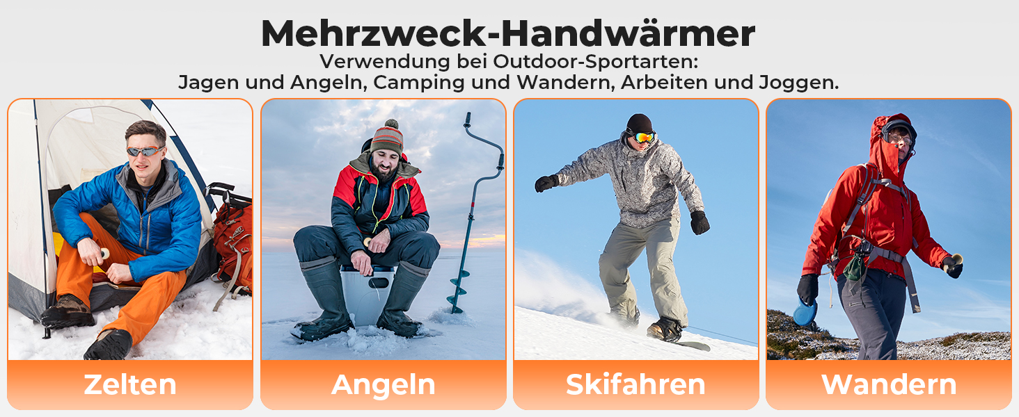 Електричні грілки для рук 2 шт. USB, 6000mAh, 3 режими нагріву, для кемпінгу, відпочинку на природі, офісу