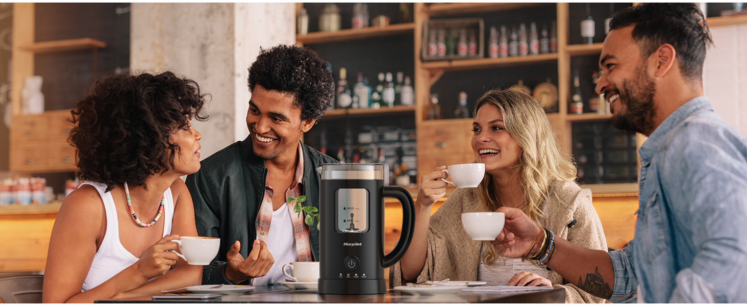 Електричний піноутворювач для молока Morpilot 4-в-1, 550W, 600мл, чорний