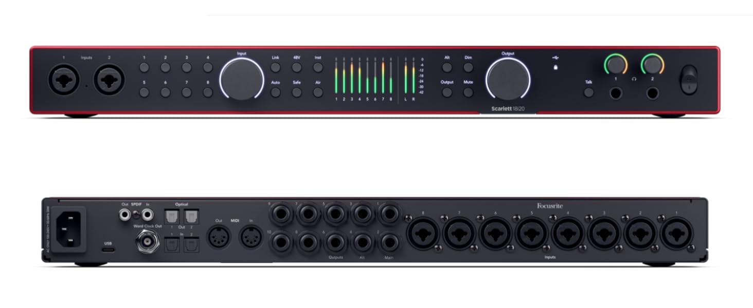 Focusrite Scarlett 4i4 3rd Gen USB Аудіоінтерфейс для гітаристів, вокалістів та продюсерів + ПО
