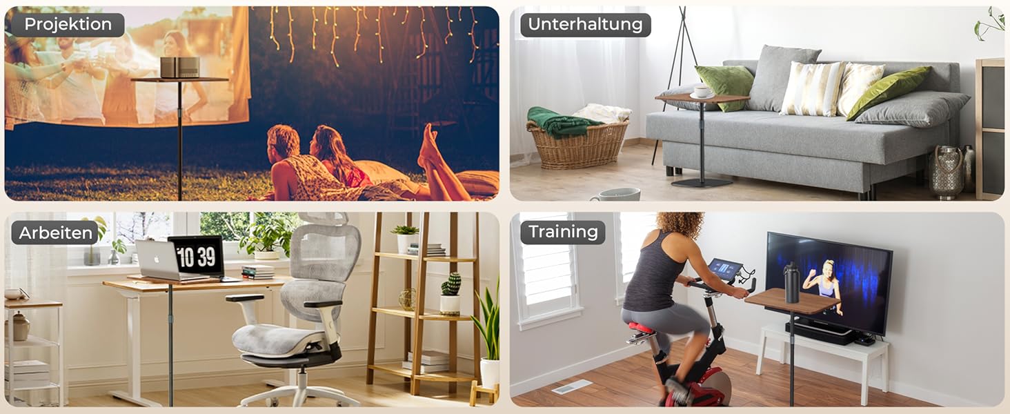 Регульований підставка для ноутбука, мобільний столик для дивану/приліжкові, дерев'яний подіум, чорний