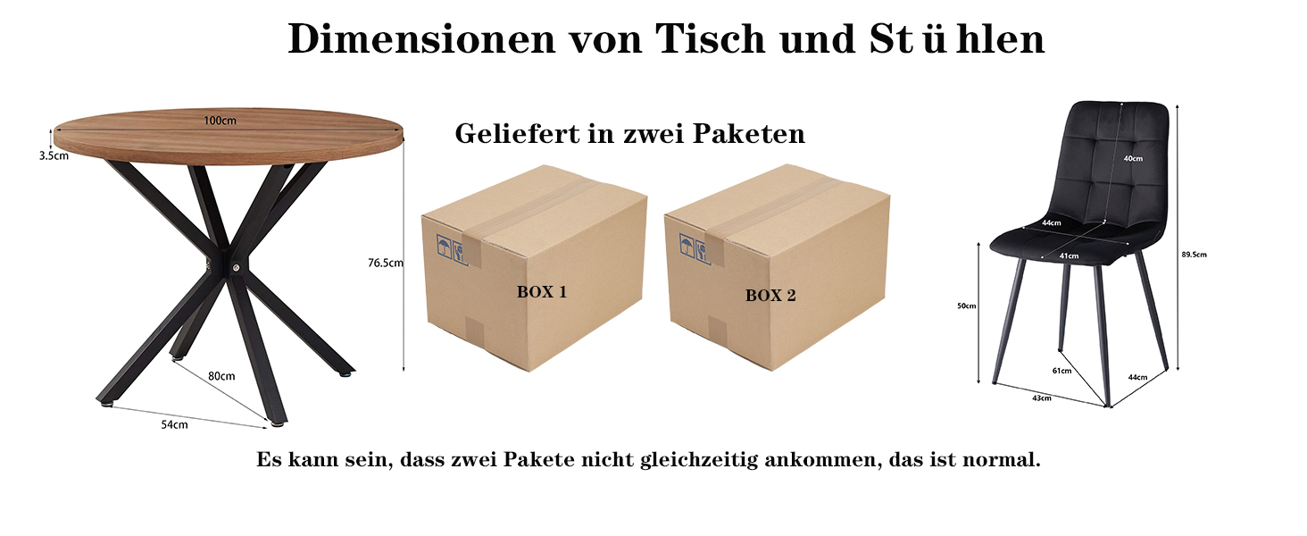 Обідній комплект на 5 персон: круглий стіл 100 см + 4 стільці (голландський флізелін), для кухні, вітальні, балкону, ресторану, офісу (темне дерево + чорний колір)