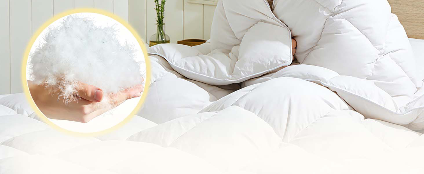 Всесезонна легка ковдра з гусячого пуху 90% (135 x 200 см), біла, Luxury All Year Comfort