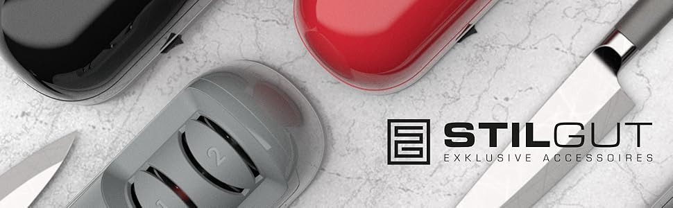 Електричний точило для ножів StilGut Profi — професійний діамантовий гострило з грубим та тонким шліфуванням, безшумний, чорний (Версія 2020 F)
