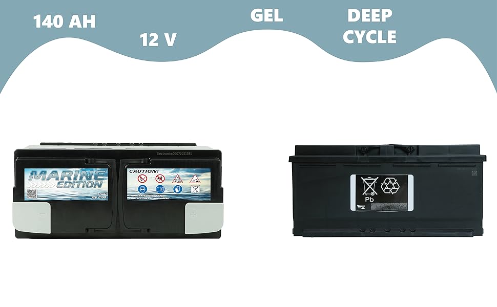 Акумулятор 12V 140Ah GEL Marine Edition для човнів, автофургонів, кемпінгу, сонячна батарея