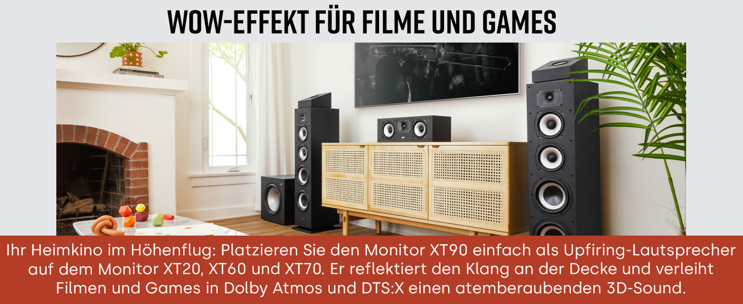 Акустичні системи Polk Audio MXT90, сертифікати Dolby Atmos і DTSX, чорний (пара)