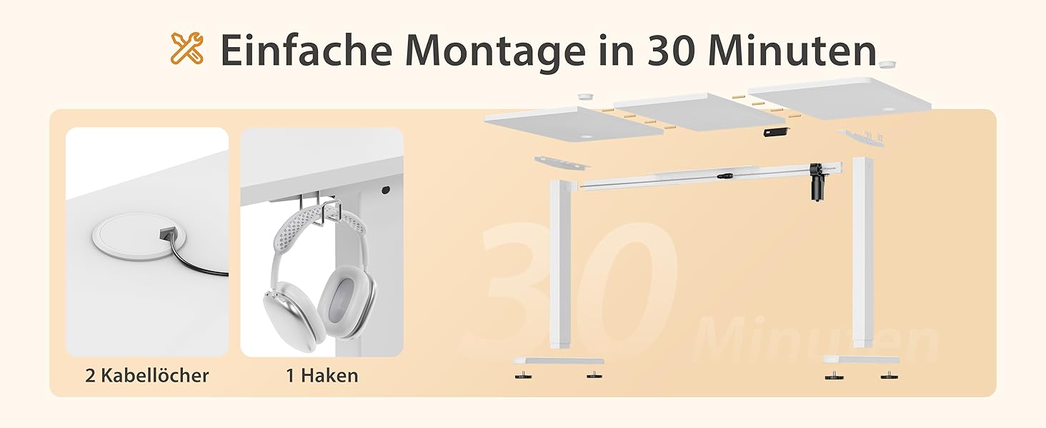 Регульований стіл за висотою з USB-C зарядкою, електричний стіл з пам'яттю, стіл для стоячи/сидячи, комп'ютерний стіл для офісу, стоячий стіл, білий Pro White Pro (білий, 140 x 60 см)