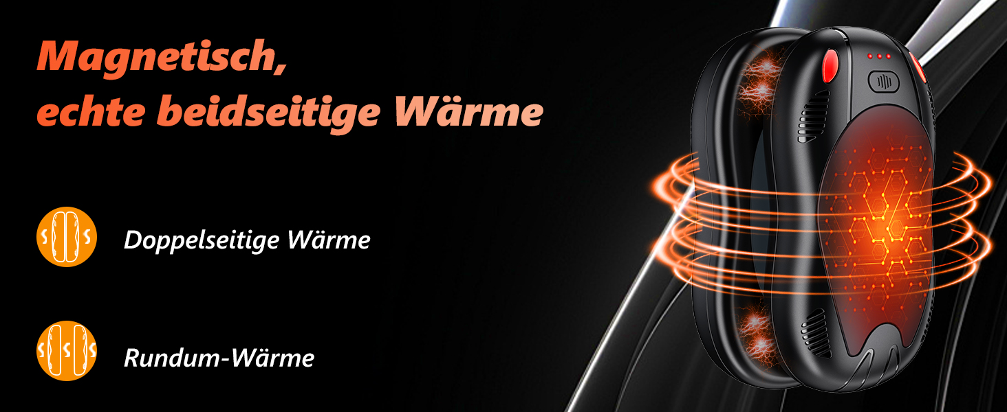 Електричні грілки для рук FANDLISS з магнітом, 10000mAh, 2 шт., з двостороннім нагрівом, USB, 3 режими, для активного відпочинку, подарунок