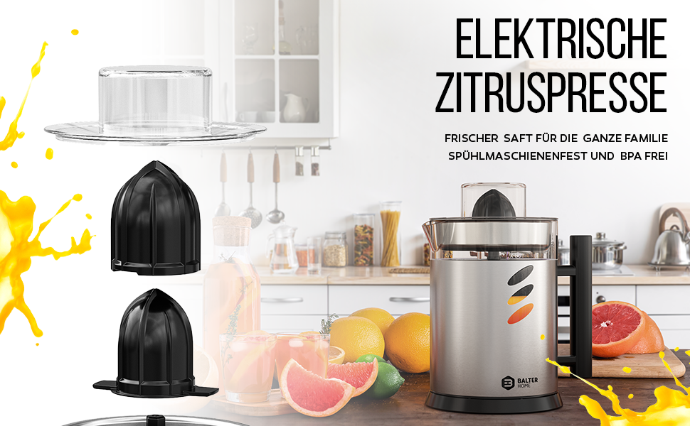 Бальтер Швидкий Соковичавник: Великий отвір 135 мм, 300 Вт, для овочів та фруктів, BPA Free, тихий (ZP-03)