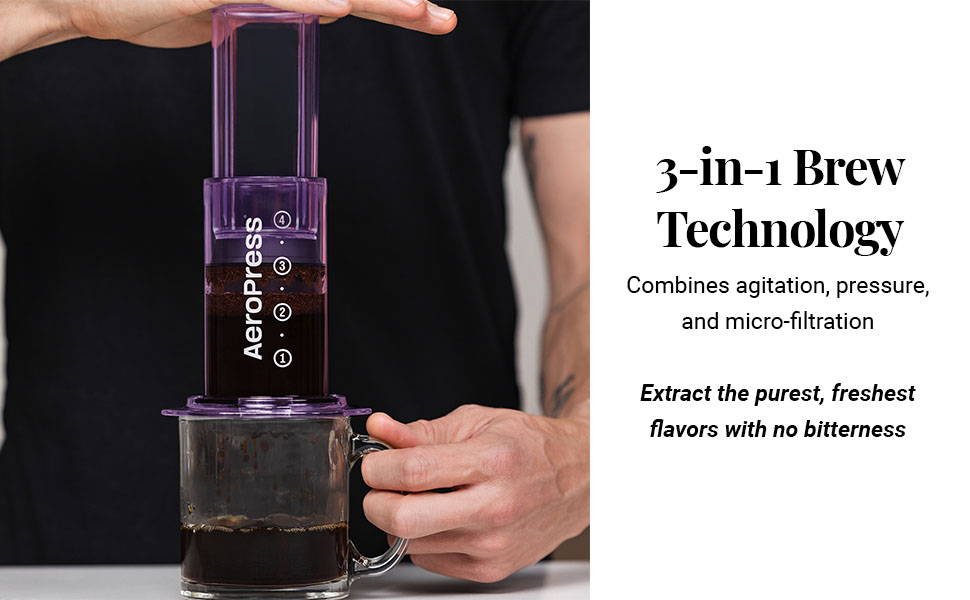 AeroPress Clear - Френч-прес для кави та еспресо, портативний, ліловий