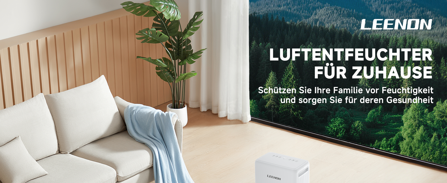 Електричний осушувач повітря 12L/день з таймером, фільтром та захистом від дітей. Тиха робота, смарт-режим, економія енергії, проти цвілі та вологи.