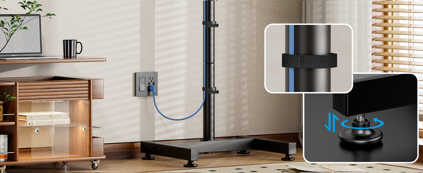 Кріплення для телевізора AX WABER на підлогу для LCD, OLED LED телевізорів 13-50 дюймів, VESA 200x200, до 35 кг, AX2008TBM (без шківів)