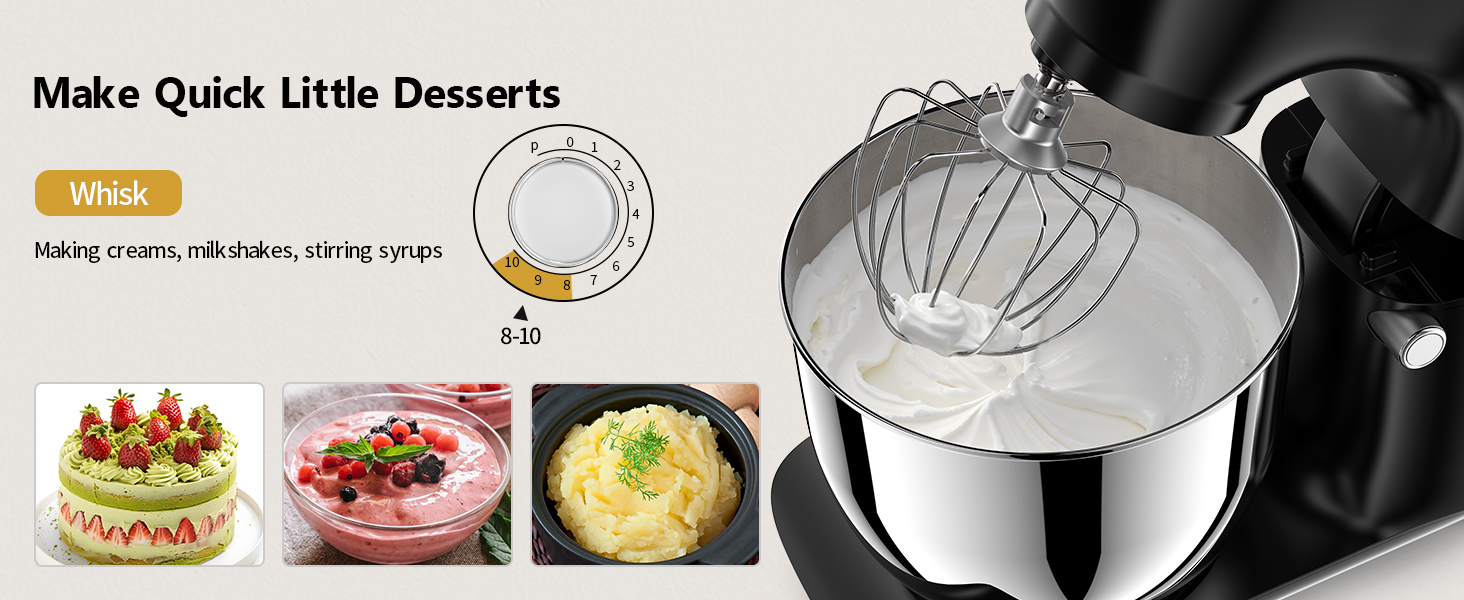 Кухонна машина Vezzio для випічки, 5.5л, 1500Вт, планетарне мішування, з набором насадок (чорна)