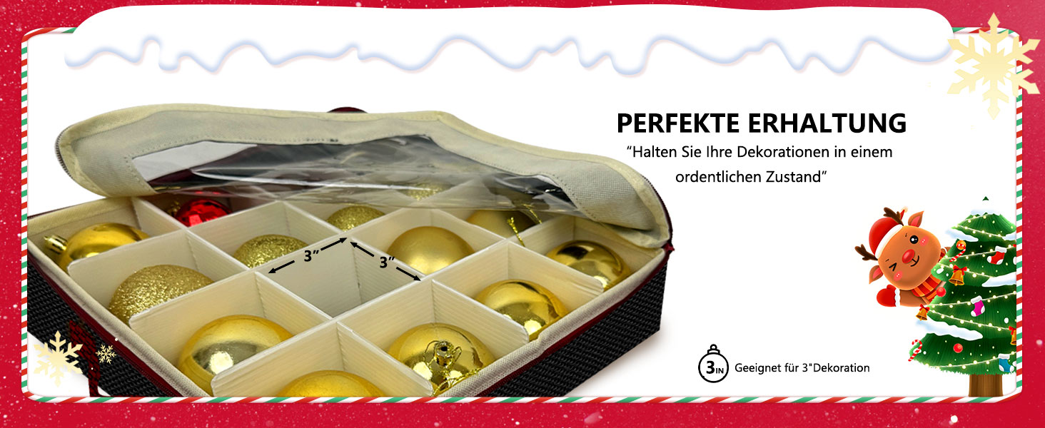 Коробка для зберігання новорічних кулічок з перегородками, 4 шт. Чорна коробка для прикрас на ялинку, органайзер для новорічних іграшок, складна, з ручками, для зберігання та штабелювання