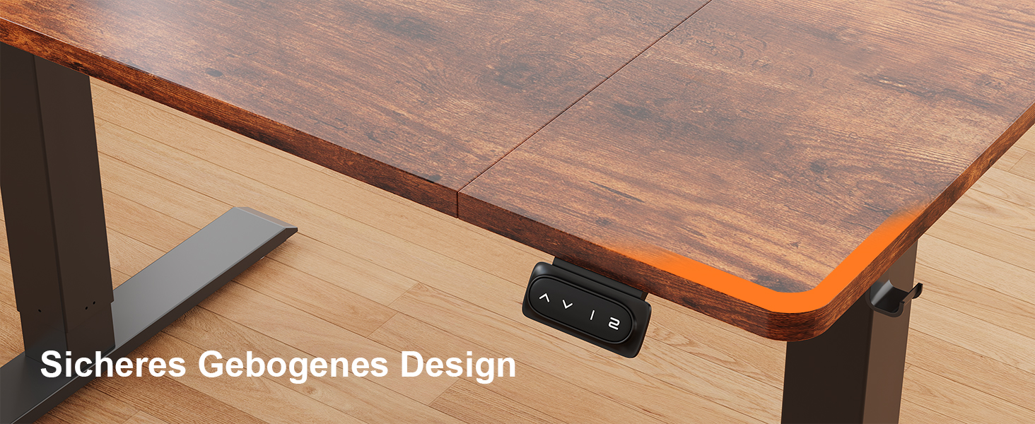 Електричний регульований стіл JUMMICO Standing Desk, висота регулюється, з функцією пам'яті, білий (180 x 80 см, коричневий)