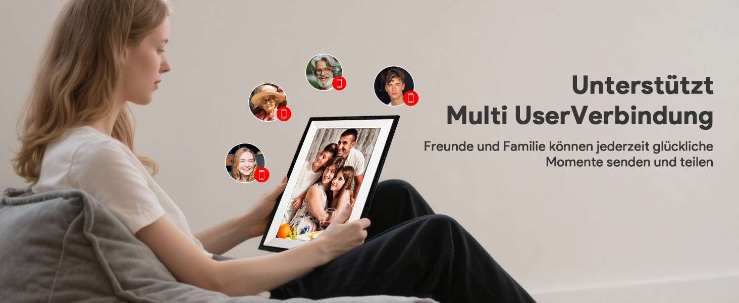 Frameo Цифровий фоторамка 10.1 дюйма, WALN, 32 ГБ, автоповорот, відправка фото/відео через додаток