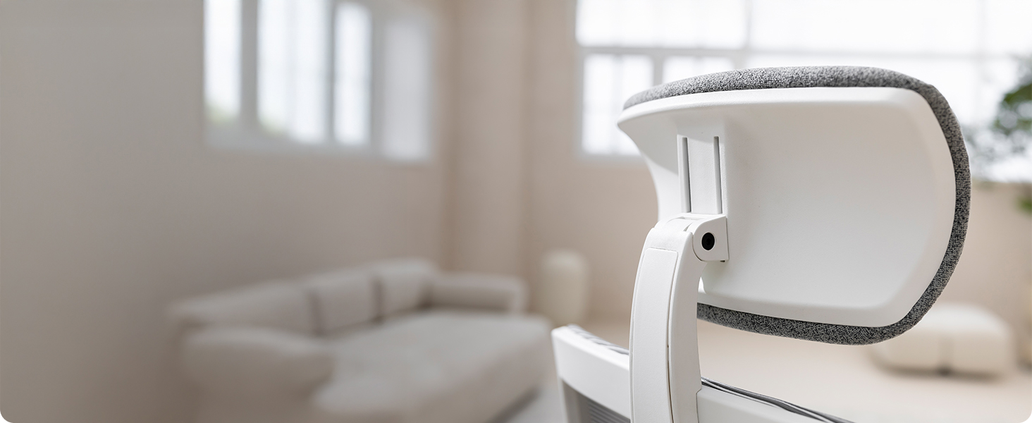 Ergotopia NextBack: ергономічне крісло для офісу з підтримкою спини | Крісло для роботи з підголівником та підлокітниками | 5 років гарантії (сірий/білий)