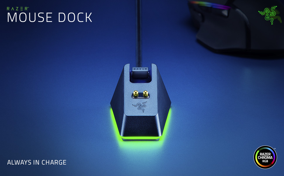 Підставка для навушників Razer Chroma з USB-хабом та RGB-підсвічуванням (7.1 Surround Sound, інтегрована підставка, протиковзкий фундамент) Білий (Чорний, Mouse Dock Chroma, Single)