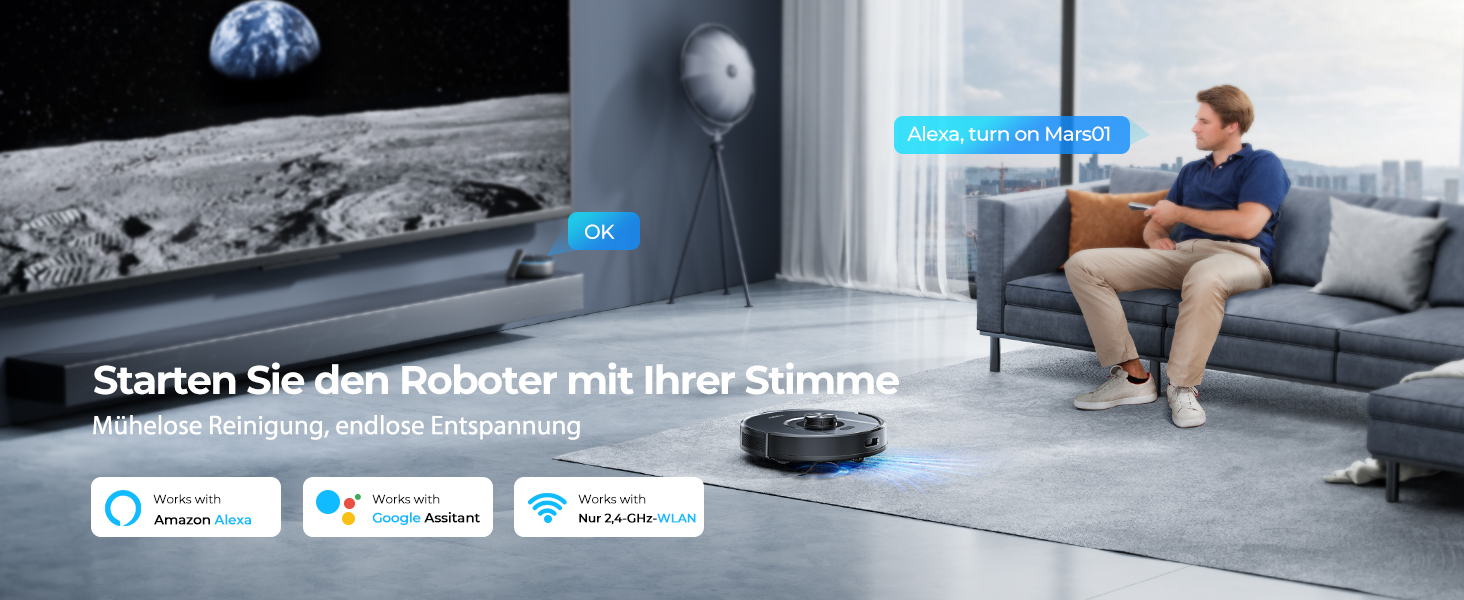 Робот-пилосос Laresar Clean 3-в-1 з функцією миття, 5000Pa, лазерна навігація, 180 хв, для тварин, килимів, твердих підлог, керування через додаток, 15 зон заборони (чорний)