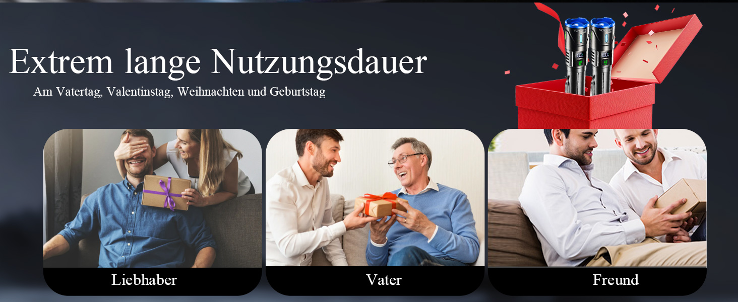 Набір тактичних LED ліхтарів (2 шт.) 1 000 000 Люмен, потужний зарядний ліхтар з зумом, 3 режими освітлення, водонепроникний IPX7 для кемпінгу та туризму, чорний з кольоровими акцентами
