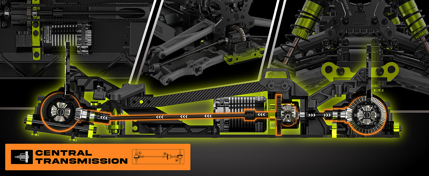 Радіокерований автомобіль RIAARIO 1:10 Brushless 50 км/год Позашляховик 4WD Водонепроникний карбон