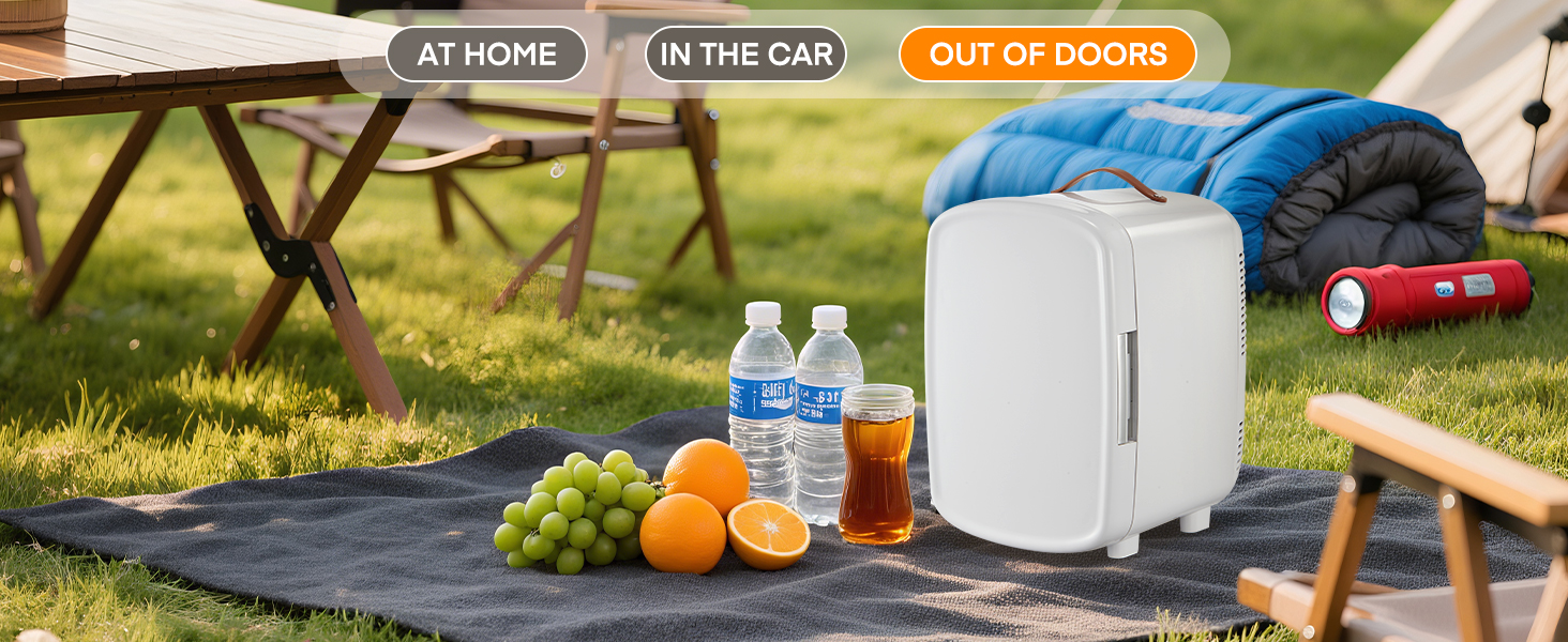 Міні холодильник FOHERE 10 л (12 банок), білий: для косметики, напоїв, авто, офісу