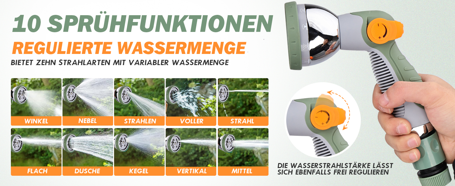 Висувна касета для шланга на стіну, шланг +2м, садовий шланг з пістолетом для поливу, система повільного відмотування, фіксація шланга на будь-якій довжині, поворотна кріплення 180°, (38M)