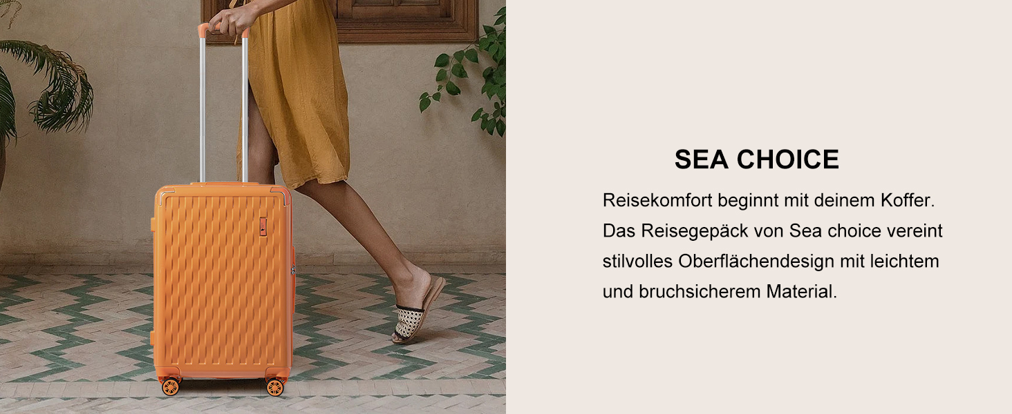 Набір валіз Sea Choice Matcha Grün: M-L-XL (55/65/75 см) з жорсткою оболонкою та TSA-замком