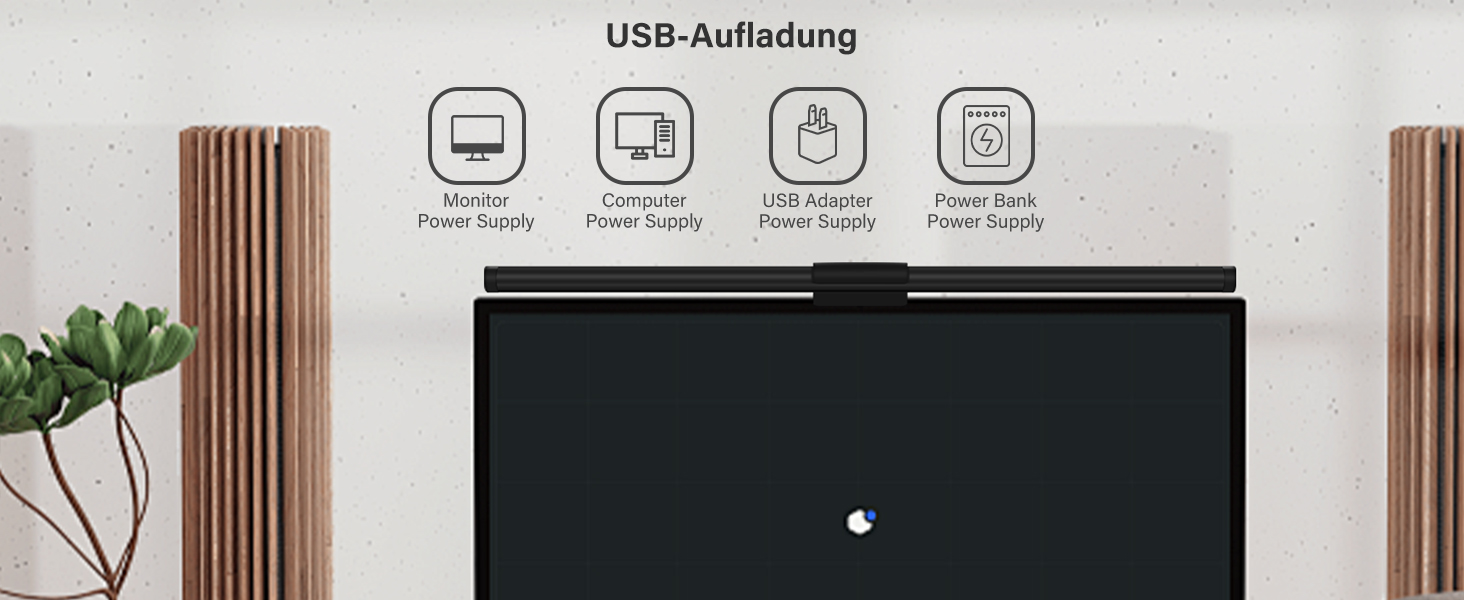 LED лампа для монітора 55 см з інтелектуальним керуванням USB, захист очей, торкання, регулювання температури кольору, для ПК, офісу