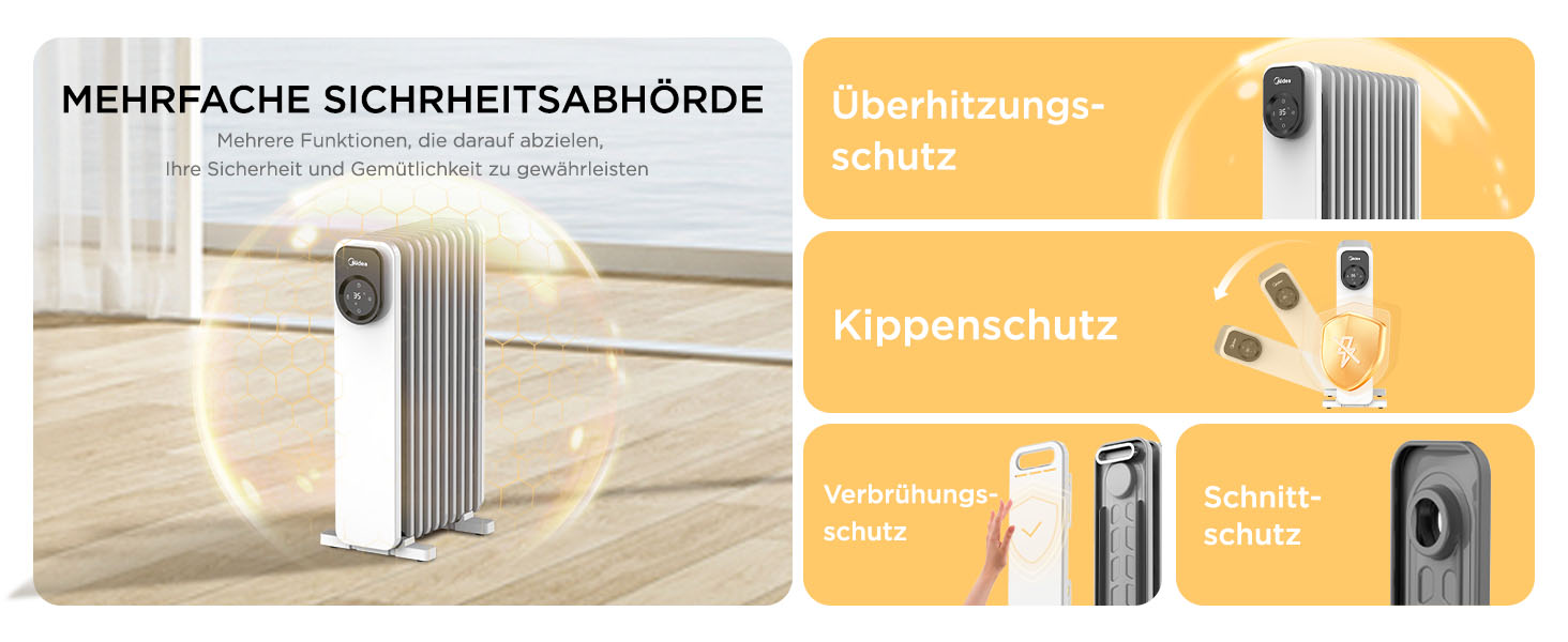 Масляний радіатор Midea NY2311-24UR, 2300 Вт, 11 секцій, з пультом ДК та LED-дисплеєм, чорний