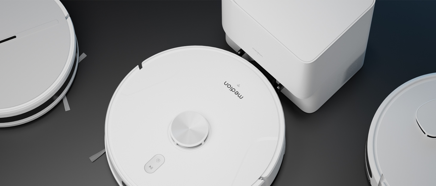 Робот-пилосос MEDION з функцією миття підлоги (90 хв роботи, 2-в-1, для твердих підлог, килимів, плитки, ламінату, оптимізований для шерсті тварин, повернення на зарядну станцію, MD 18501) білий