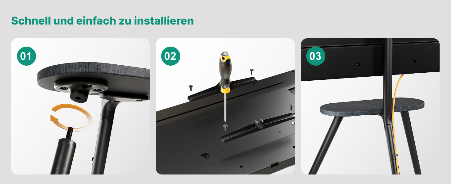 Підставка для телевізора 43-65 дюймів (LCD, LED, OLED) до 35 кг, регульована по висоті та поворотна, дерев'яна, з підносом, VESA 400x400 мм, чорний кований метал