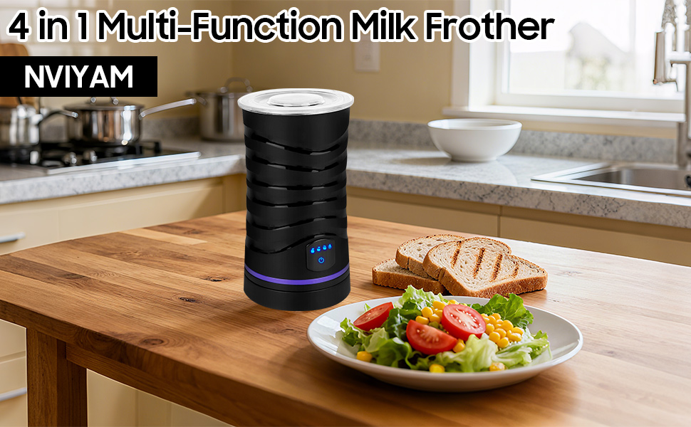 Електричний піноутворювач молока 4-в-1, для гарячого та холодного молока, автоматичне вимкнення