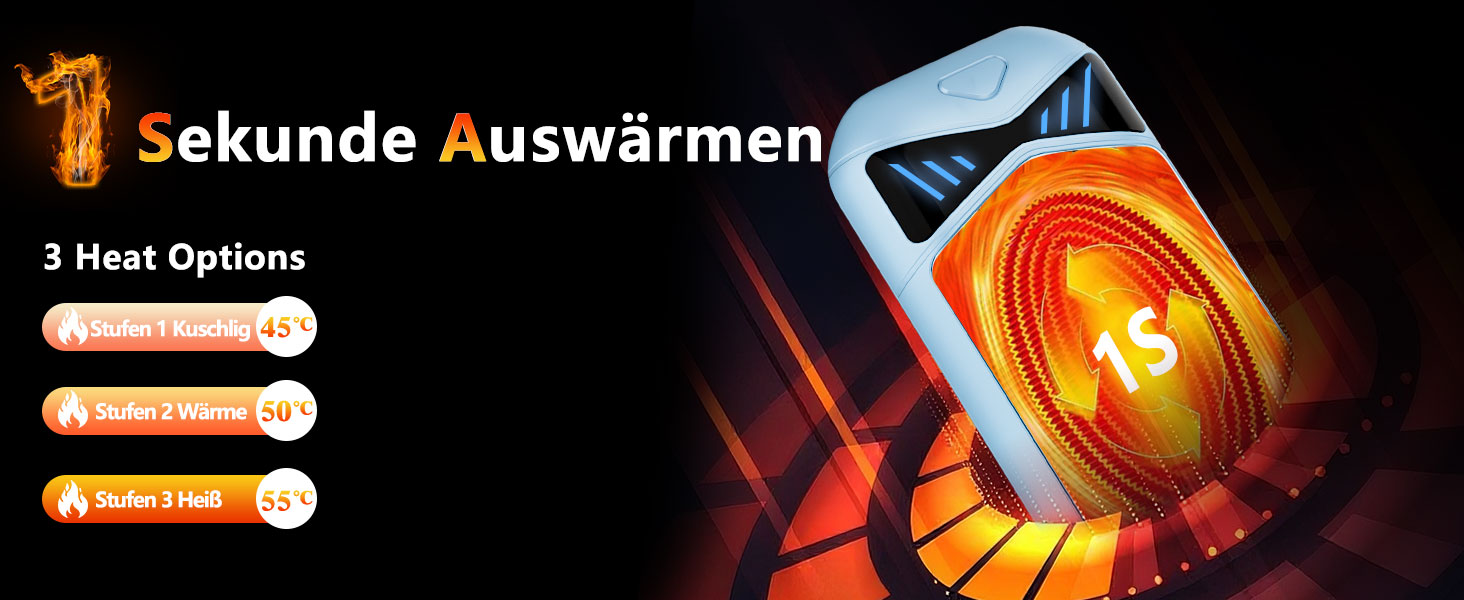 Електричні грілки для рук DDKJ, 2 шт., 7000mAh, з магнітом, 3 режими нагріву до 55°C, для дітей, чоловіків, жінок (блакитні)