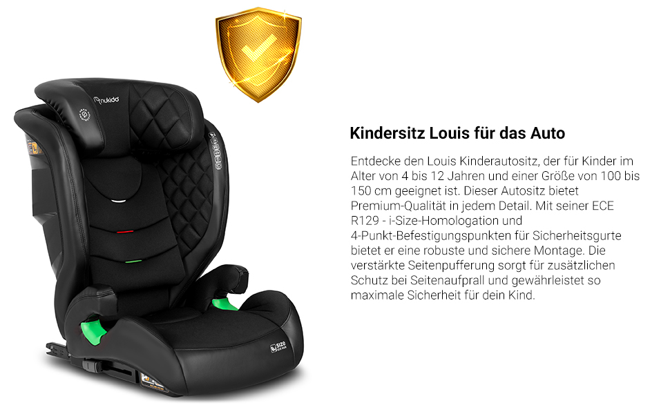 Автокрісло Nukido 15-36 кг для дітей 4-12 років, ISOFIX, регулювання підголівника та кута нахилу, сірого кольору