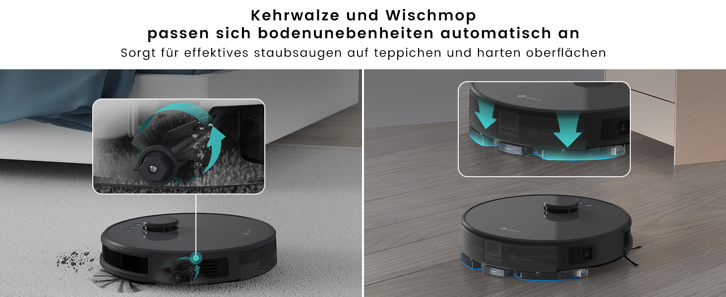 Робот-пилосос LEFANT M1B з функцією миття підлоги, LiDAR-навігацією, потужністю 5500Pa, картуванням декількох поверхів, самостійною зарядкою, Wi-Fi, 8 зонами заборони, для видалення шерсті тварин, килимів та твердих підлог