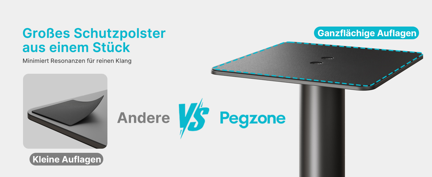 Стійки під акустику Pegzone для об'ємного звуку, 25 кг, 76.5 см, чорні - 1 пара