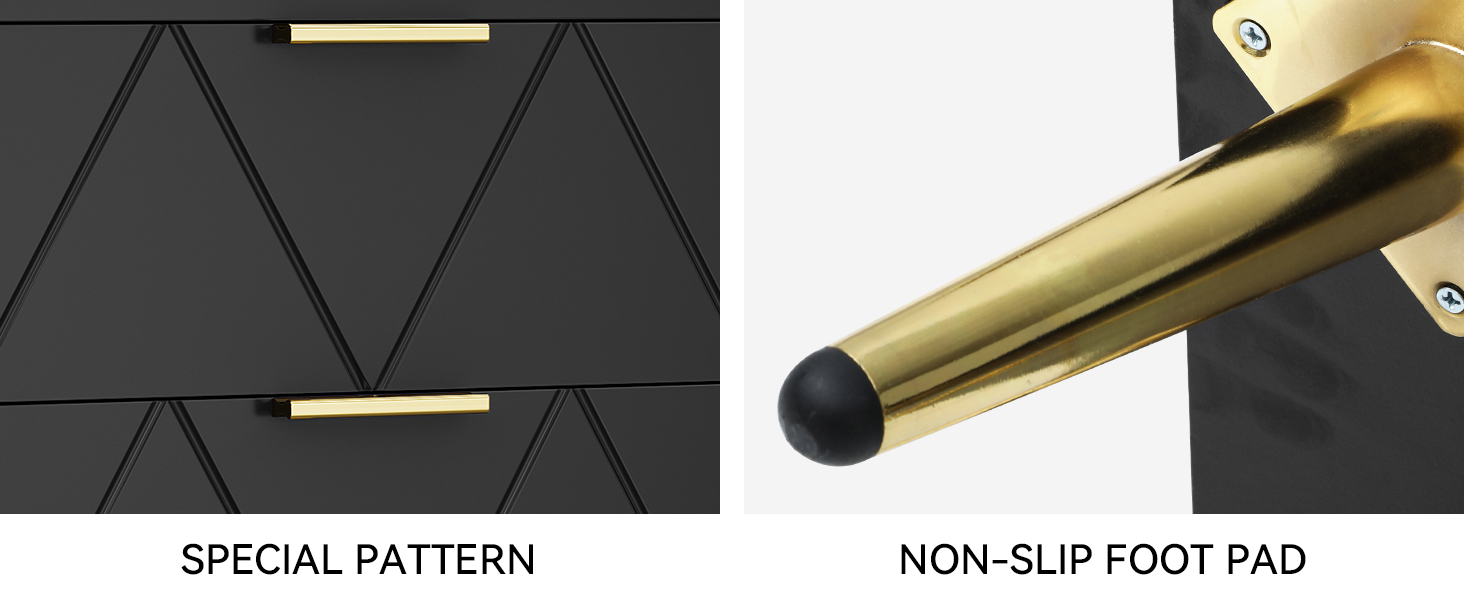 Комод YITAHOME для спальні: 6 шухляд, чорний, з дерева, для зберігання