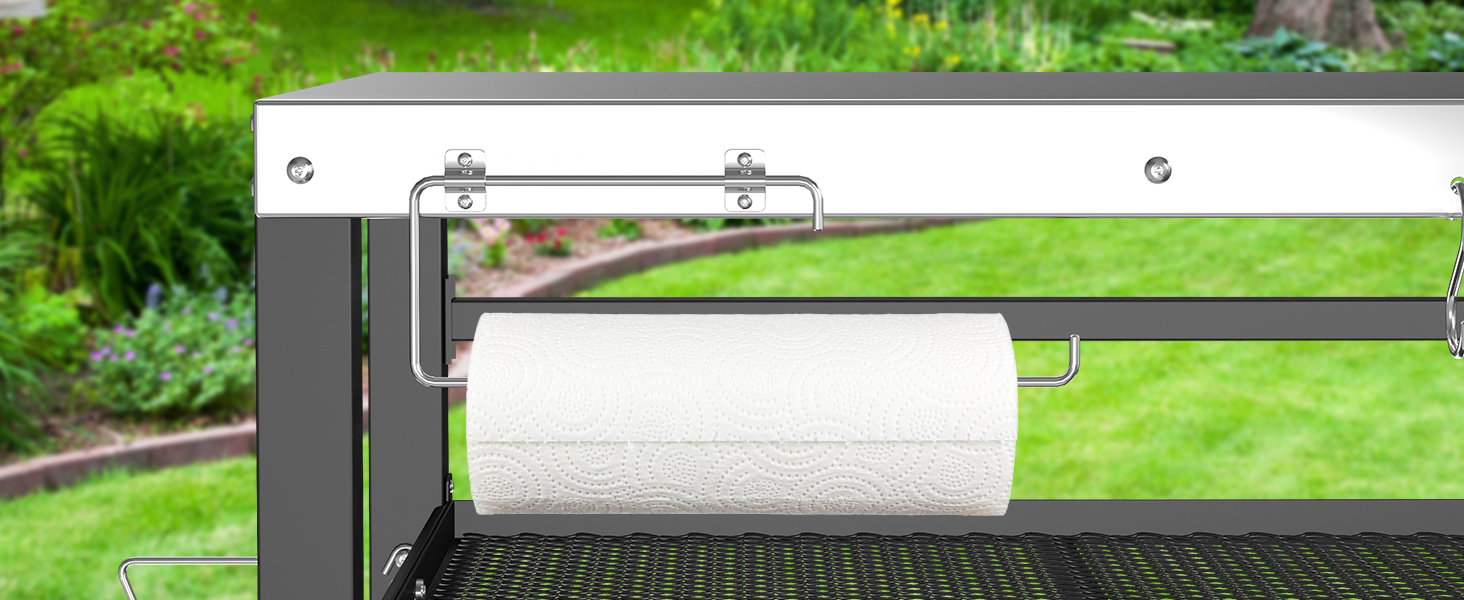 Нержавіюча сталева візок для гриля Denmay з 3 ярусами, піч для піци, робочий стіл для гриля, візок для обслуговування на відкритому повітрі