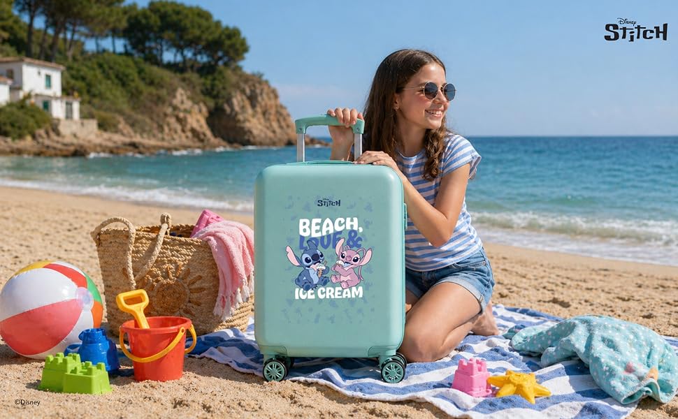 Дитяча валіза Disney Stitch для подорожей, 50 см, пляжний дизайн, унісекс (33 x 50 x 20 см)