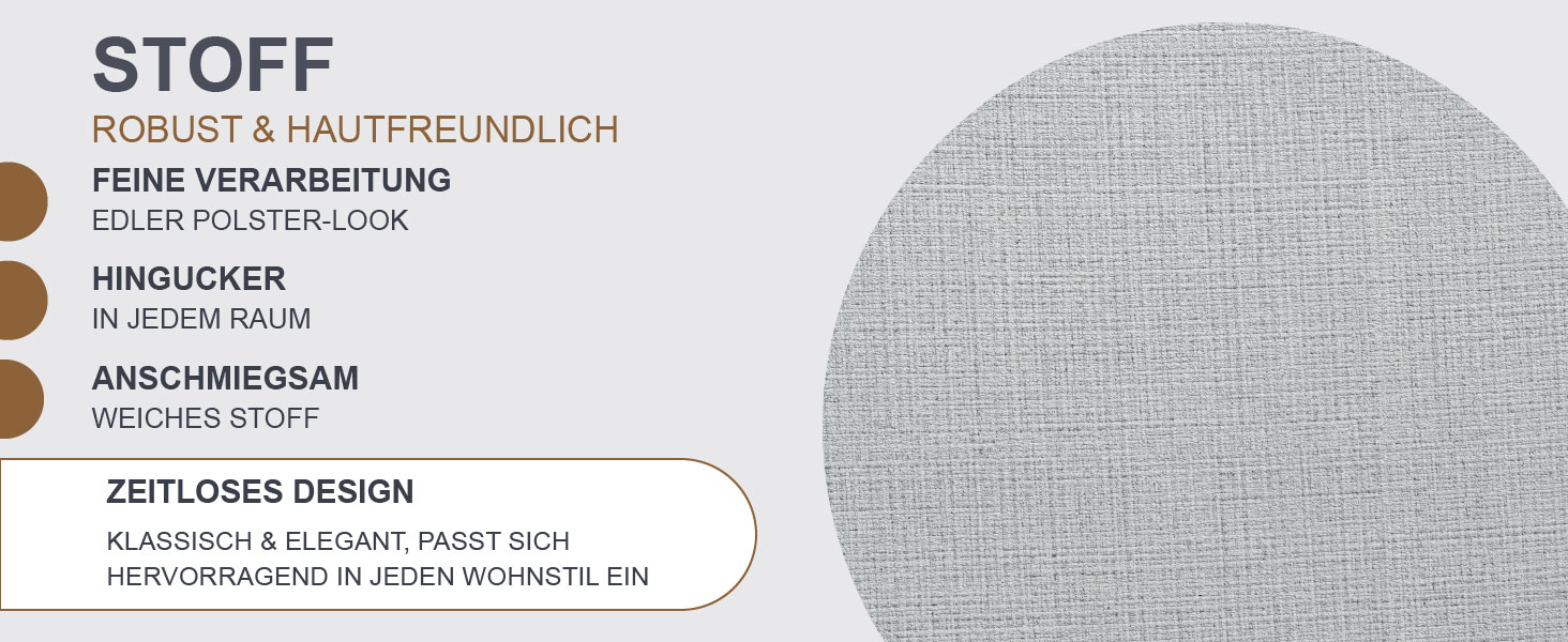 Стілець для їдальні GOLDFAN (4 шт.) з льоновим покриттям, сірий - сучасний кухонний, м'який стілець для вітальні з металевими ніжками