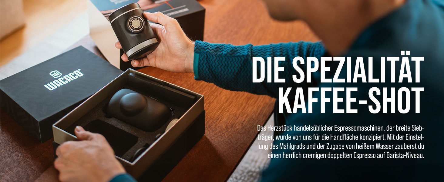 WACACO Picopresso: Портативна кавомашина для еспресо з екіпіруванням, ручна, сіра