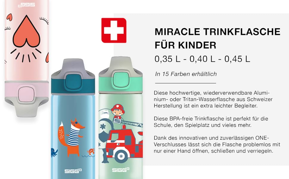 Дитяча пляшка для води SIGG Miracle 0,4 л з герметичною кришкою