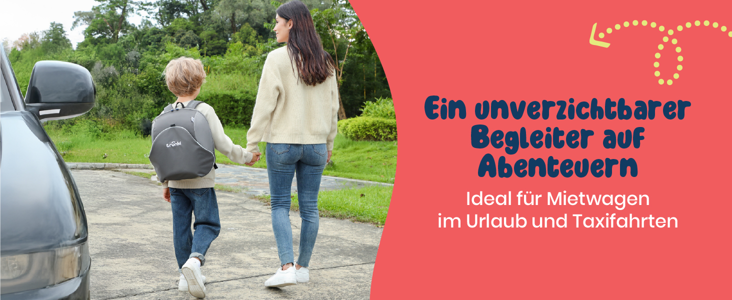 Trunki BoostApak 2-в-1: Автокрісло-бустер з рюкзаком для дітей (6+ років), i-Size, сірий (126-150 см)