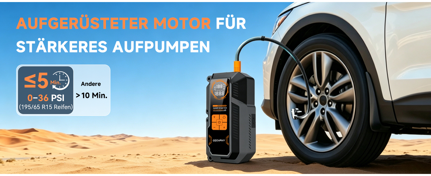 Пусковий пристрій (бустер) для авто 8000A з компресором 150 PSI та функцією Powerbank
