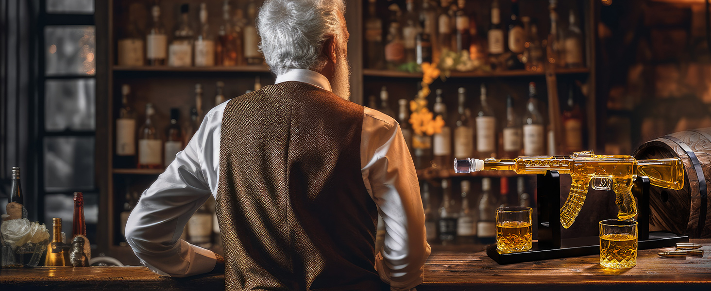 Набір віскі Oaksea: декантик та 2 келихи – ідеальний подарунок для чоловіка, тата, на Різдво, для любителів віскі, аксесуари для бару