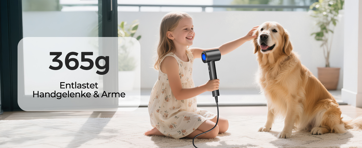 Іонний фен для волосся з дифузором, професійний стайлер 150 000 об/хв, 8 режимів температури з LED-дисплеєм, для кучерявого та густого волосся, чорний